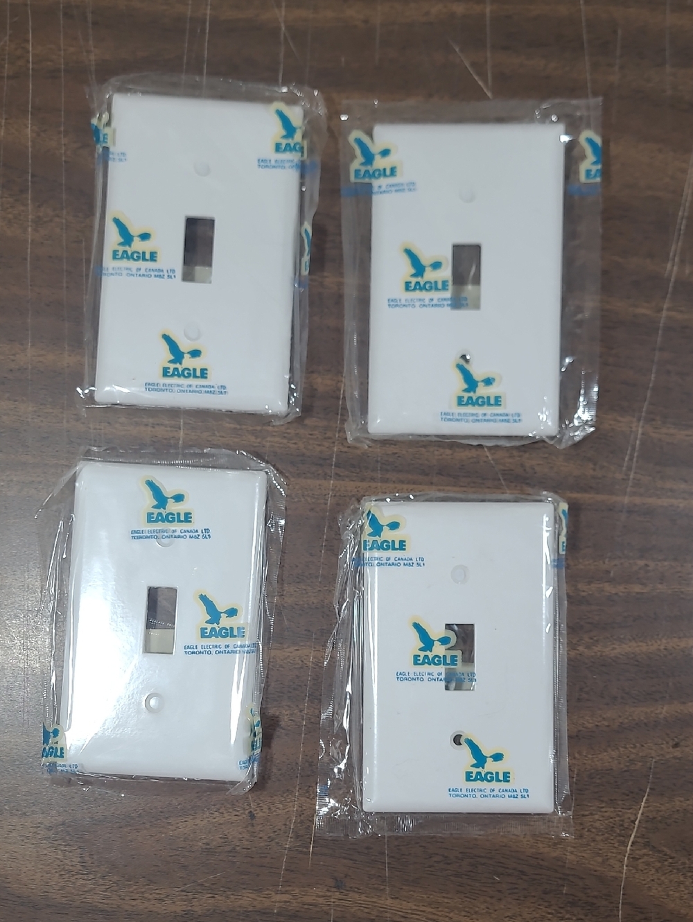 4 Eagle White Single Light Switch Cover Wall Plate #1134W Toggle 1 Gang Smooth